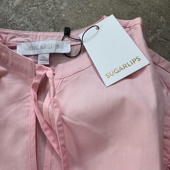 NWT Sugar Lips Lexi Tie Top | Pink - Picture 4 of 4